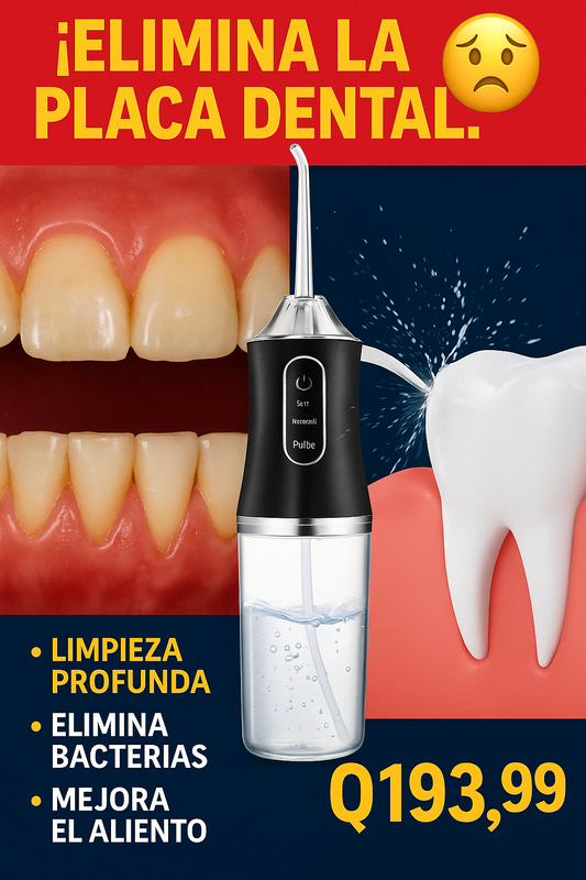 IRRIGADOR BUCAL PÓRTATIL - Elimina restos de comida, placa y bacterias en segundos