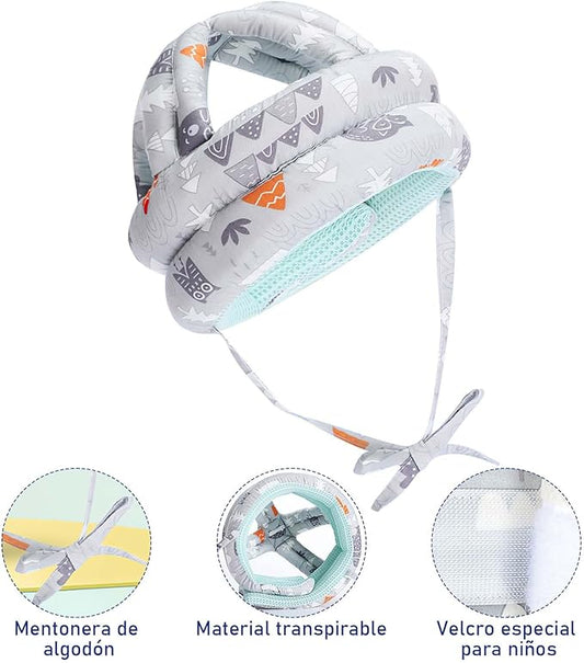 Casco de Seguridad para Bebés y Niños Pequeños, Protector de Cabeza para Niños, Cinturón de Protección Ajustable para la Cabeza para Aprender a Caminar, Gatear